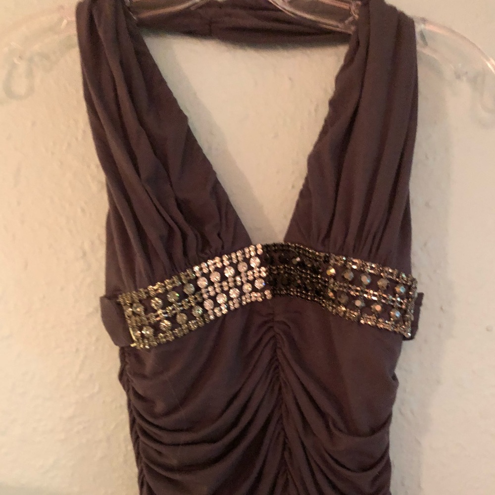 Sky brand stretch top rhinestone